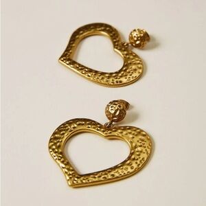 Gold Heart-Shaped Earrings